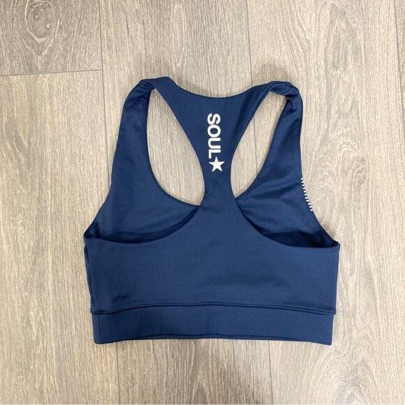 Soul by Soulcycle Sports Bra Tank Top Cropped Stars and Stripes Blue Small - Picture 8 of 12